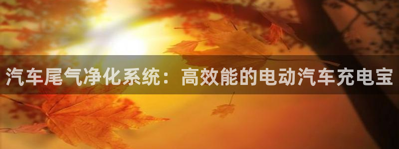 优发国际官方网手机版：汽车尾气净化系统：高效能的电动汽车充电宝